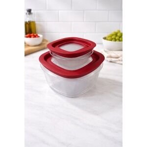 2 Rubbermaid Premier Storage Containers 3 Cup FG7H76 & 1.25 cup FG7J56 W/Lids